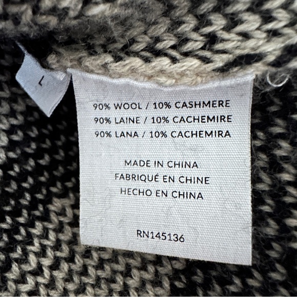 NAADAM Wool Cashmere Tiger Stripe Jacquard Crew Pullover Sweater Oatmeal Women’s - Picture 6 of 9